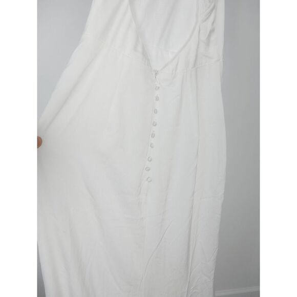 Lulu's White Satin Lace Backless Halter Maxi Formal, wedding Dress S - Picture 5 of 11